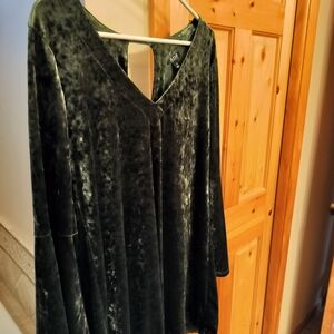 Elegant Velvet Green Top